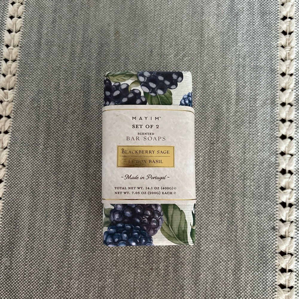 MAYIM Scented Soap Bars BlackBerry Sage & Lemon Basil, 7 Oz (Set Of 2)